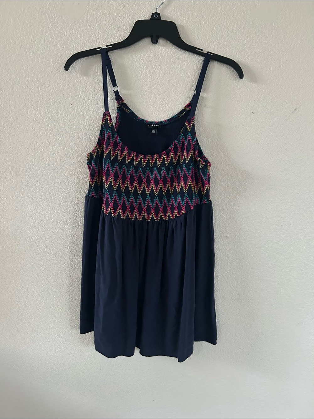 torrid Navy spaghetti straps with Multicolor Zigzag  Top